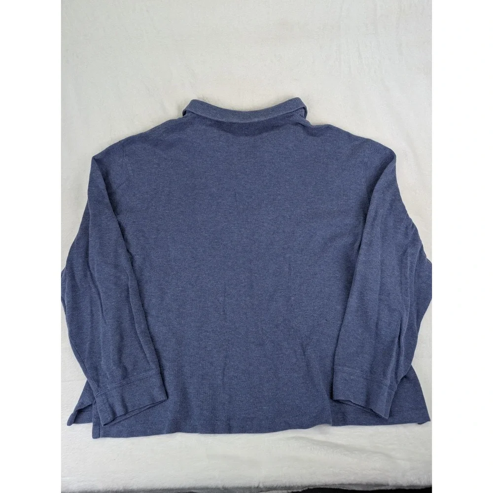 Polo Ralph Lauren Estate Rib 1/4 Zip Men XL Blue Knit Sweatshirt Preppy Dad